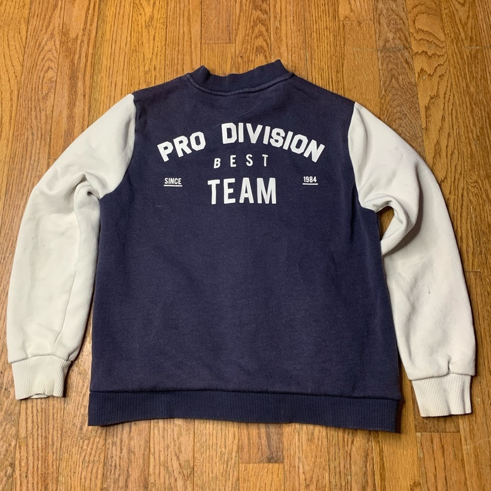 MNG Kids Navy Blue & White Varsity Bomber Jacket - Size 9/10 (140cm) - Picture 3 of 11